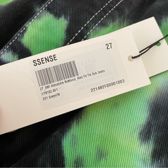 AMI ALEXANDRE MATTIUSSI Alex Jeans Wide Leg Low Rise Tie Dye Rigid Denim Size 27 - Picture 5 of 11